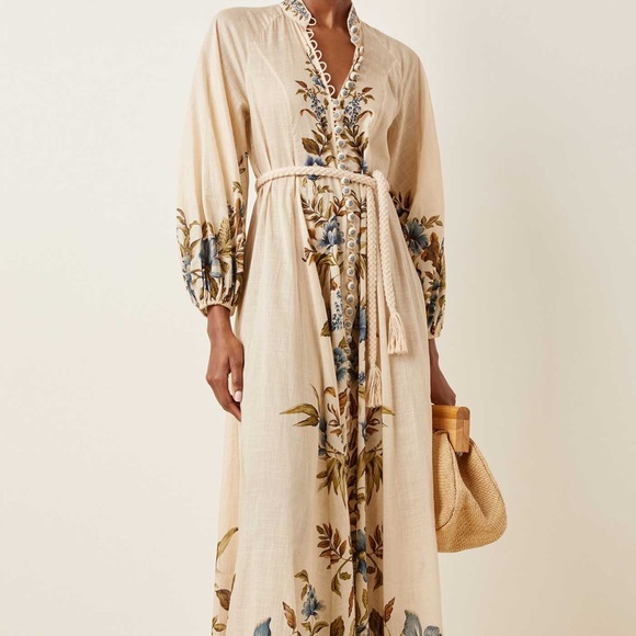 Zimmerman Aliane Belted Linen Maxi Dress - Picture 4 of 10